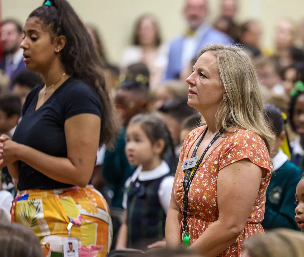 Brookside teacher during chapel