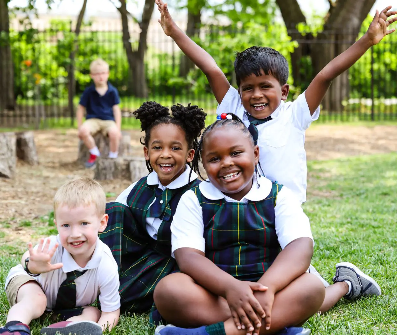 PreK students outside